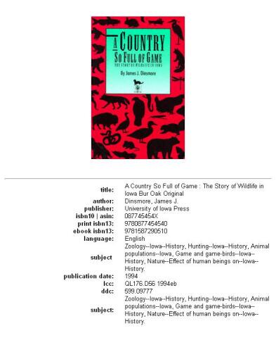 A country so full of game: the story of wildlife in Iowa