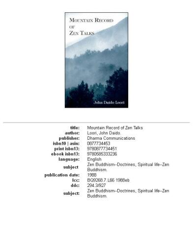 Mountain record of Zen talks