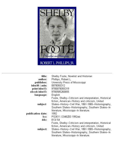 Shelby Foote, novelist and historian