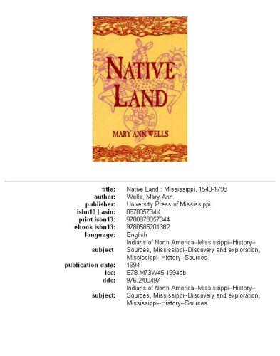 Native land: Mississippi, 1540-1798