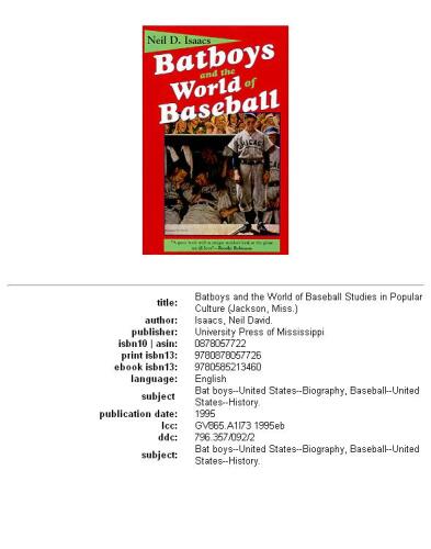 Batboys and the world of baseball