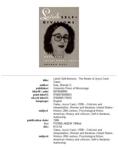 Lavish self-divisions: the novels of Joyce Carol Oates