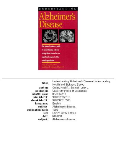 Understanding Alzheimer's disease