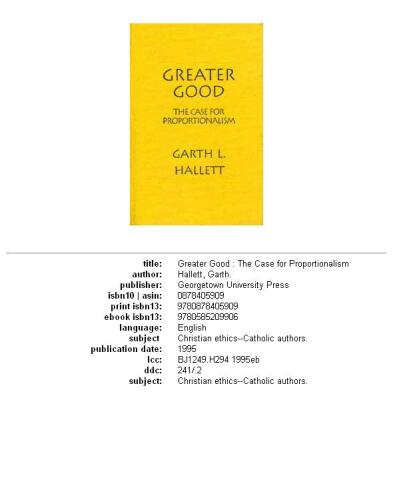 Greater good: the case for proportionalism