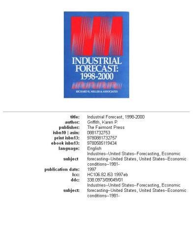Industrial forecast, 1998-2000