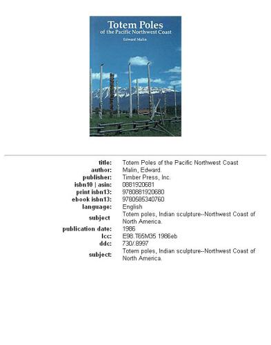 Totem poles of the Pacific Northwest coast