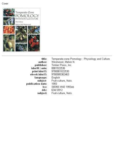 Temperate-zone pomology: physiology and culture