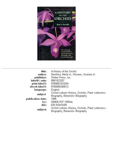 A history of the orchid
