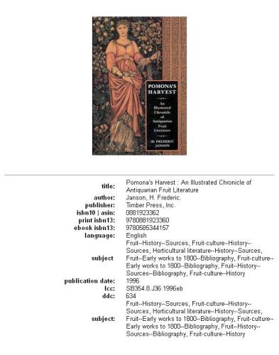 Pomona's harvest: an illustrated chronicle of antiquarian fruit literature