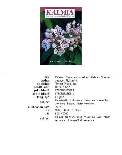 Kalmia: mountain laurel and related species