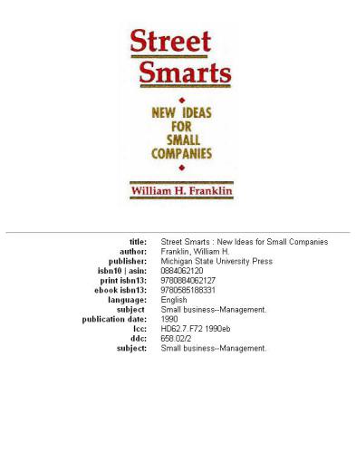 Street smarts: new ideas for small companies