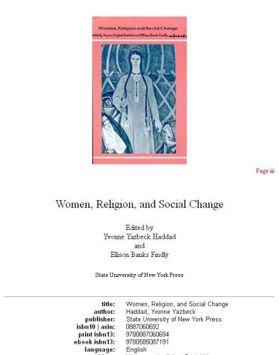 Women, religion, and social change