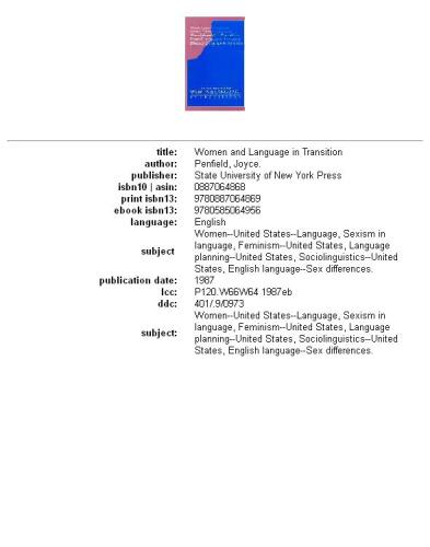 Women and language in transition