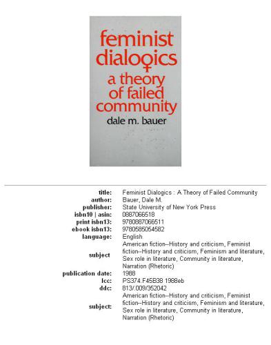 Feminist dialogics: a theory of failed community