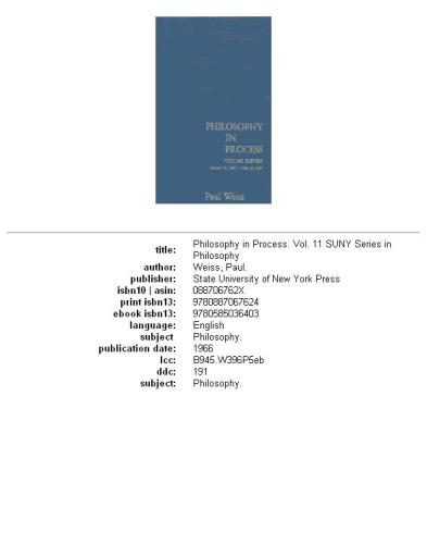 Philosophy in Process: Vol. 11