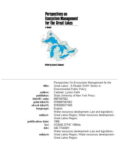 Perspectives on ecosystem management for the Great Lakes: a reader