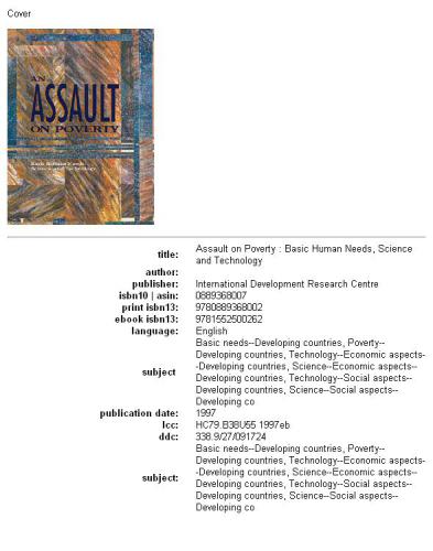 An assault on poverty: basic human needs, science and technology