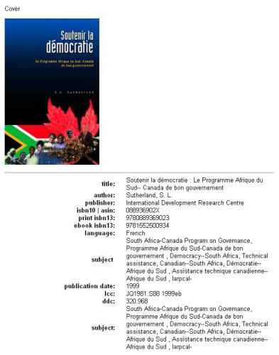 Soutenir la démocratie : le programme Afrique du Sud-Canada de bon gouvernement
