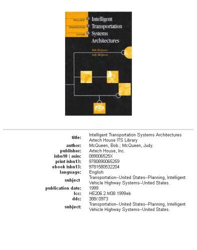 Intelligent transportation systems architectures