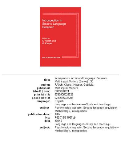 Introspection in second language research