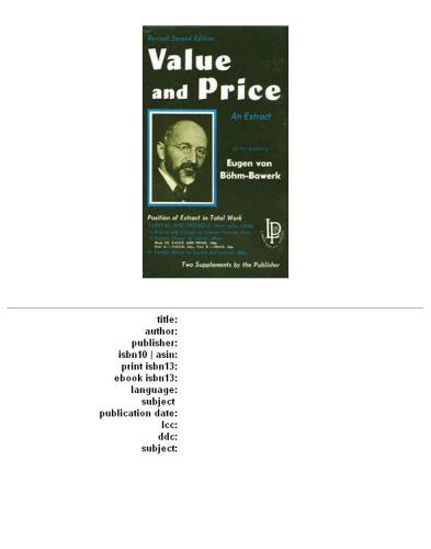 Value and price: an extract