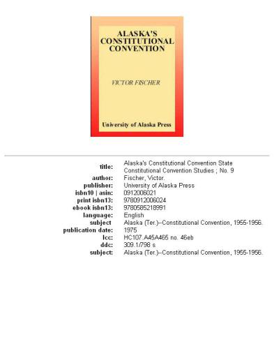 Alaska's constitutional convention, Volume 1956