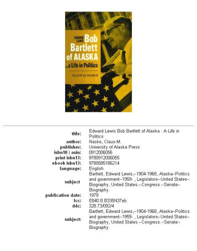 Edward Lewis Bob Bartlett of Alaska: a life in politics