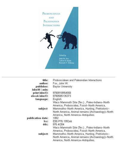 Proboscidean and Paleoindian interactions