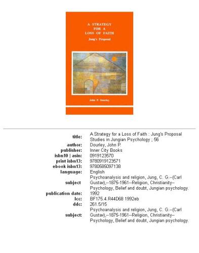 A strategy for a loss of faith: Jung's proposal