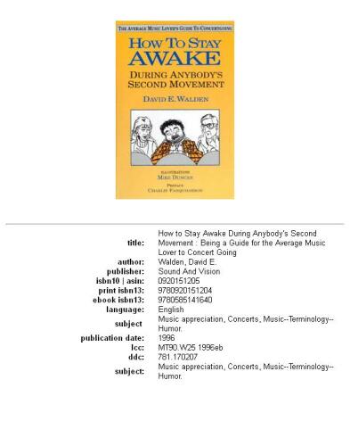 How to Stay Awake During: During Anybody's Second Movement