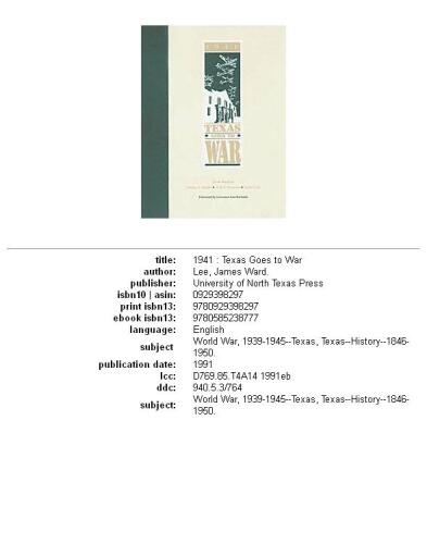 1941: Texas goes to war