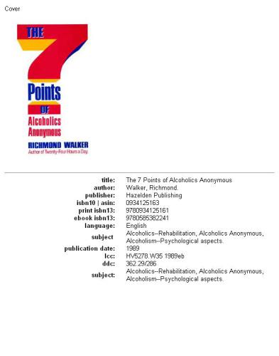 The Seven Points of Alcoholics Anonymous