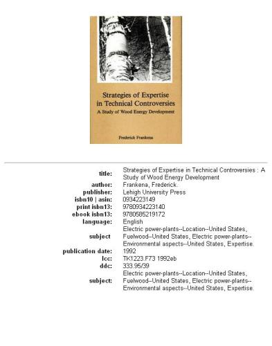 Strategies of expertise in technical controversies: a study of wood energy development