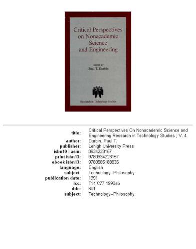 Critical perspectives on nonacademic science and engineering