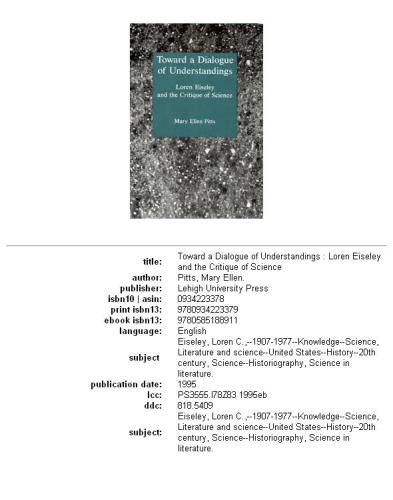Toward a dialogue of understandings: Loren Eiseley and the critique of science