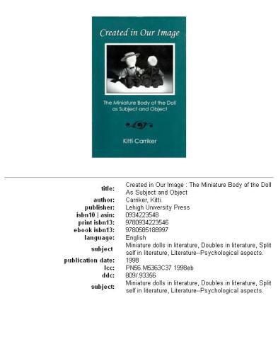 Created in our image: the miniature body of the doll as subject and object