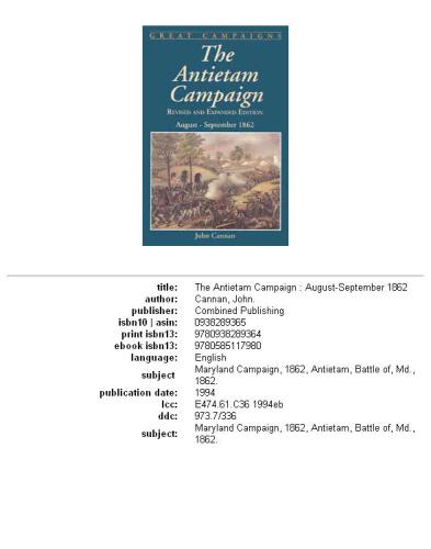 The Antietam campaign: August-September 1862