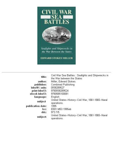 Civil War sea battles: seafights and shipwrecks in the war between the states