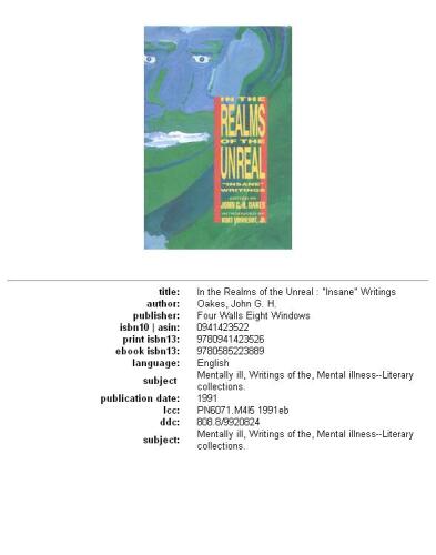 In the realms of the unreal: insane writings