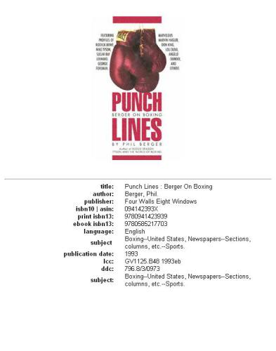 Punch lines: Berger on boxing