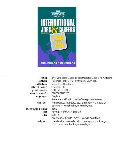 The complete guide to international jobs and careers