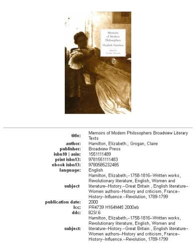 Memoirs of modern philosophers