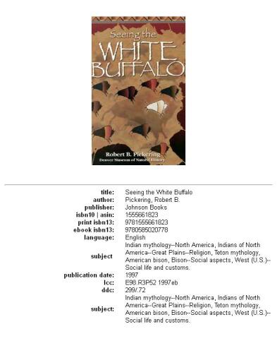 Seeing the white buffalo