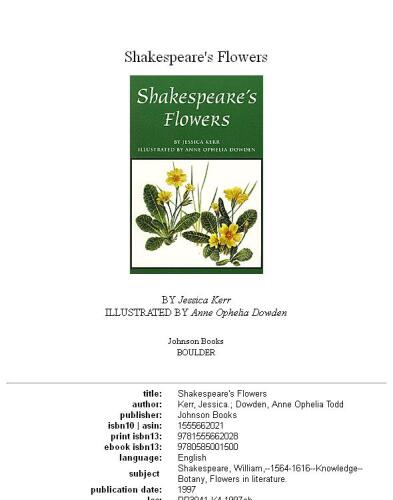 Shakespeare's Flowers
