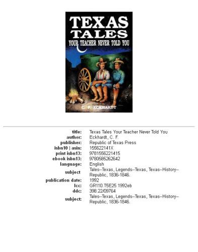 Texas tales your teacher never told you