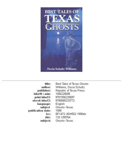 Best tales of Texas ghosts