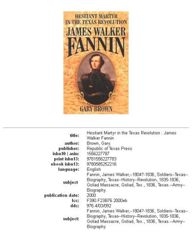 Hesitant martyr in the Texas Revolution: James Walker Fannin