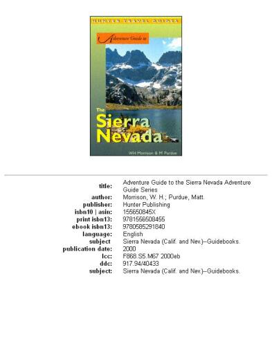 Adventure Guide to the Sierra Nevada