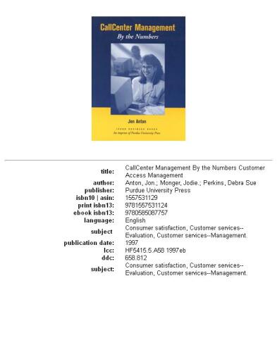 CallCenter management by the numbers