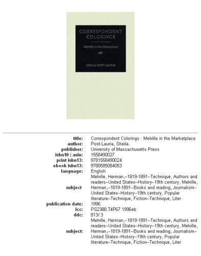 Correspondent Colorings: Melville in the Marketplace